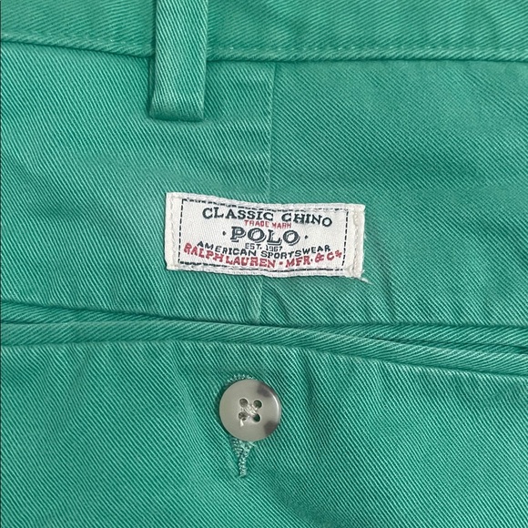 Polo Ralph Lauren Green Men's Flat Front Shorts - Picture 4 of 6